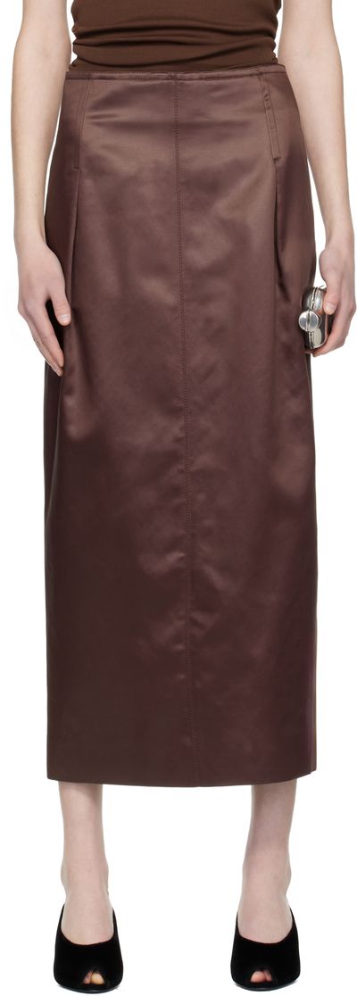 Lanvin Lanvin Brown Straight Maxi Skirt