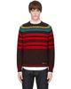 Lanvin Lanvin Brown Wool & Cashmere Striped Sweater - 1