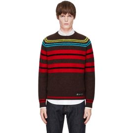 Lanvin Lanvin Brown Wool & Cashmere Striped Sweater