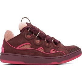 Lanvin Lanvin Burgundy Curb Felt Sneakers