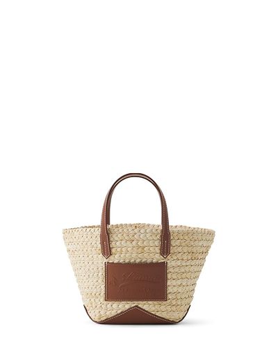 Lanvin Lanvin Catch Small Basket in Woven Straw and Leather