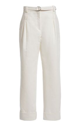 Lanvin Lanvin Cotton StraightLeg Cuffed Trousers