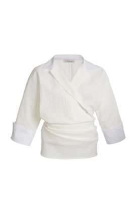 Lanvin Lanvin CottonBlend Fitted Wrap Shirt