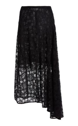 Lanvin Lanvin CottonBlend Midi Panel Skirt