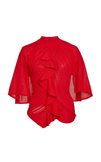Lanvin Lanvin CottonSilk Ruffle Detail Top