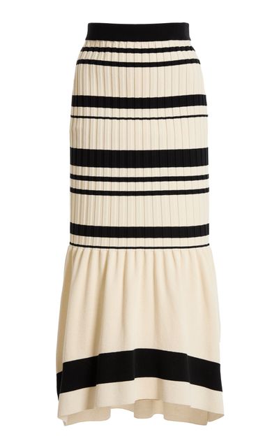 Lanvin Lanvin FitandFlare WoolBlend Midi Skirt