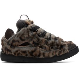 Lanvin Lanvin Gray Curb Faux Fur Sneakers