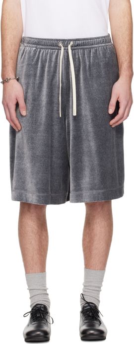 Lanvin Lanvin Gray Velvet Bermuda Shorts