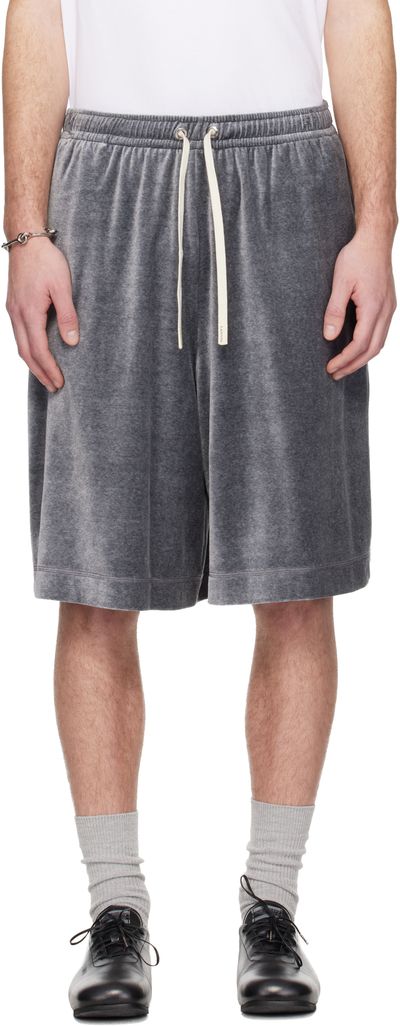 Lanvin Lanvin Gray Velvet Bermuda Shorts
