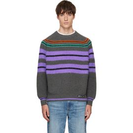 Lanvin Lanvin Gray Wool & Cashmere Striped Sweater