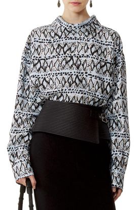 Lanvin Lanvin High-Neck Printed Silk Top
