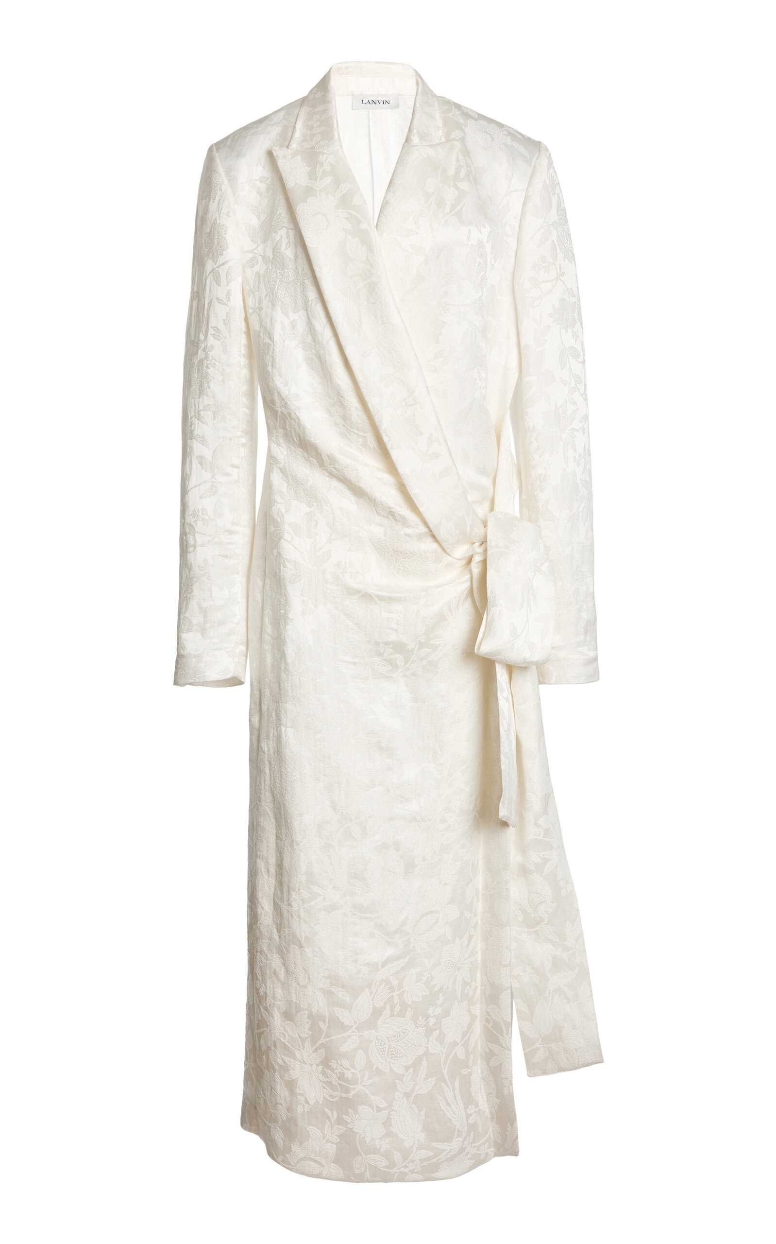 Lanvin Lanvin Jacquard Tailored LinenSilk Wrap Dress