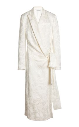 Lanvin Lanvin Jacquard Tailored LinenSilk Wrap Dress