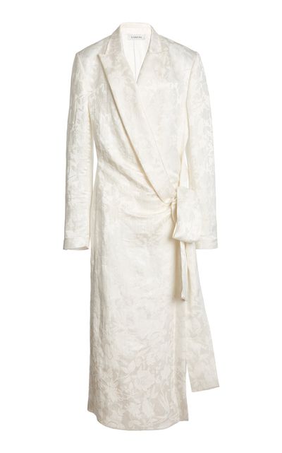 Lanvin Lanvin Jacquard Tailored LinenSilk Wrap Dress