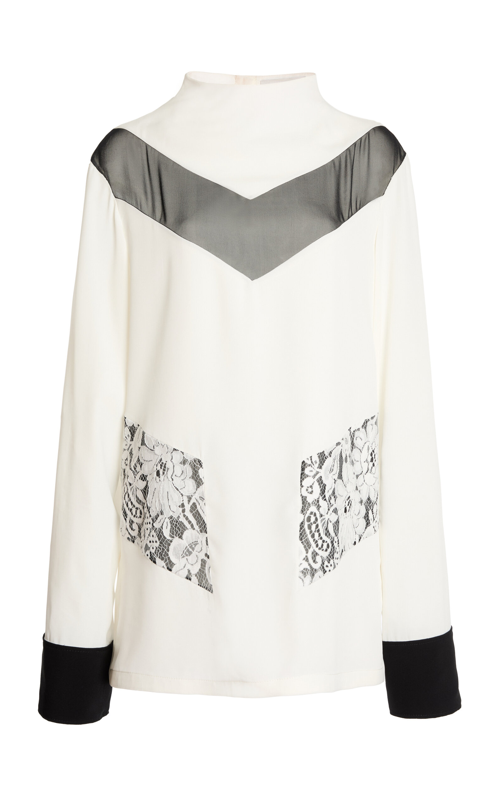 Lanvin Lanvin Lace Detail Panel Silk Top