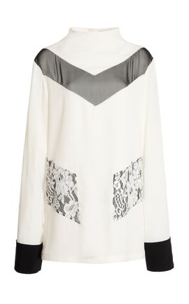 Lanvin Lanvin Lace Detail Panel Silk Top