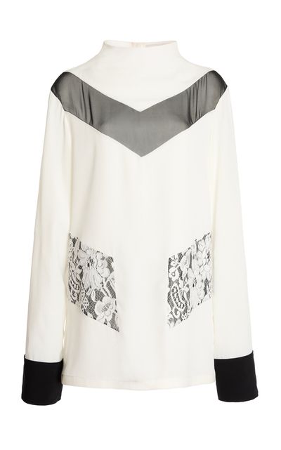 Lanvin Lanvin Lace Detail Panel Silk Top