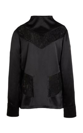 Lanvin Lanvin LaceDetail Panel SilkBlend Top