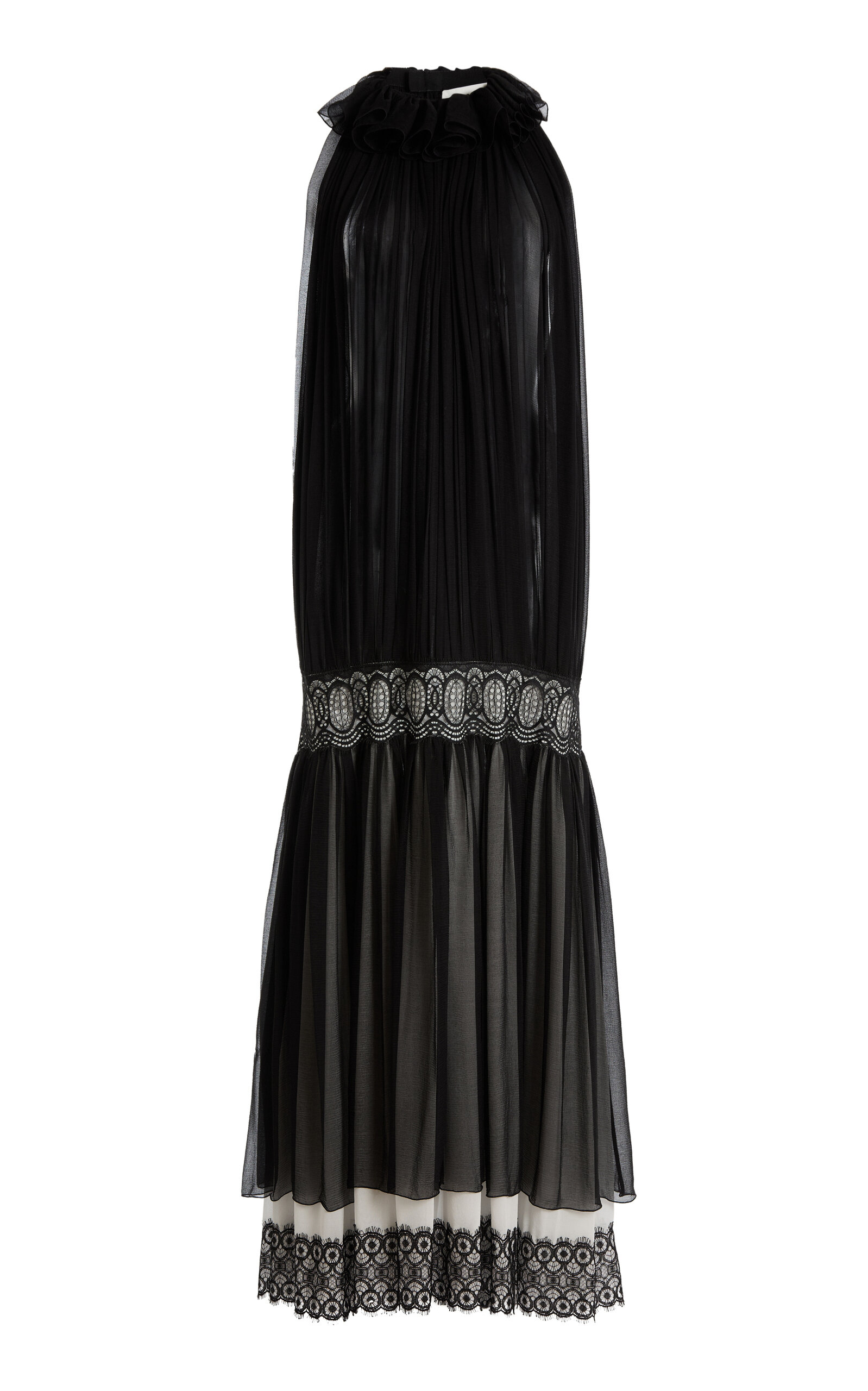 Lanvin Lanvin LaceDetail Silk Maxi Dress