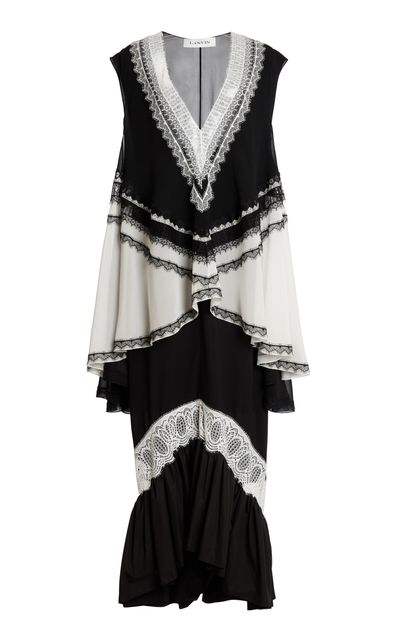 Lanvin Lanvin Layered Ruffle Silk Maxi Dress