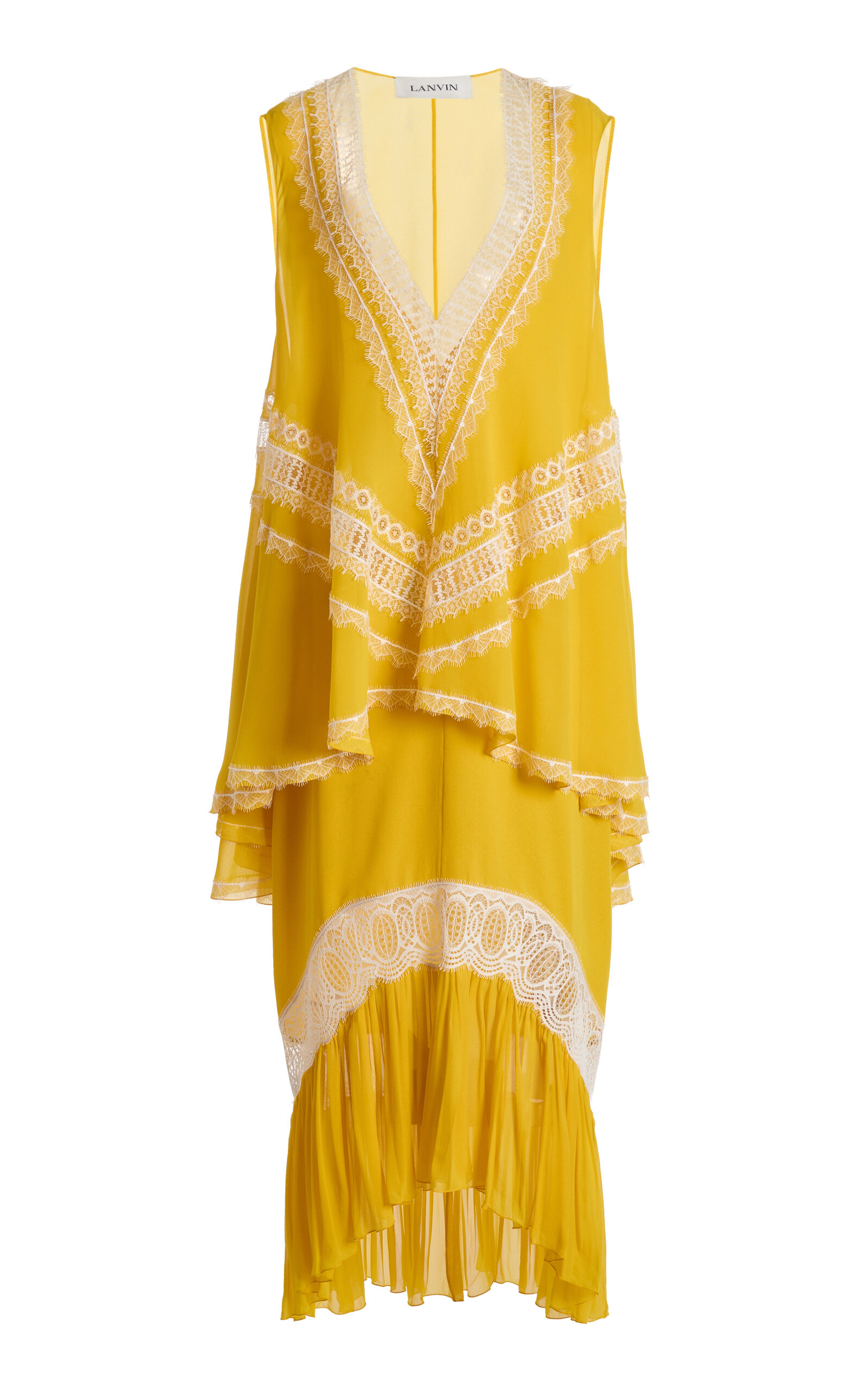 Lanvin Lanvin Layered Ruffle SilkBlend Maxi Dress