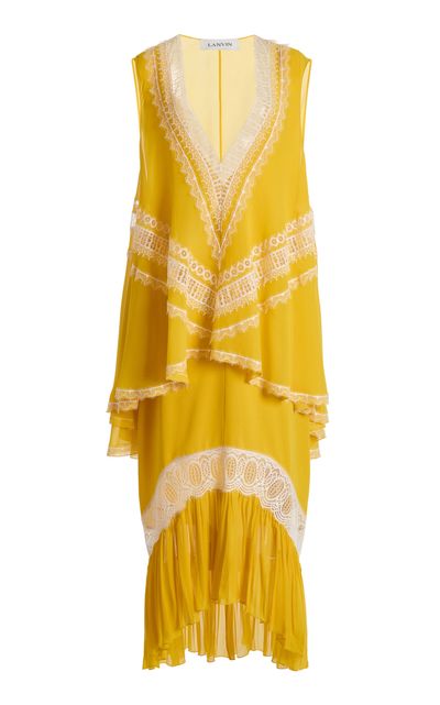 Lanvin Lanvin Layered Ruffle SilkBlend Maxi Dress