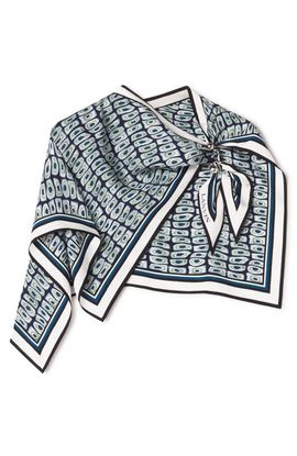Lanvin Lanvin Murano Print Silk Scarf With Jewelry Fastener