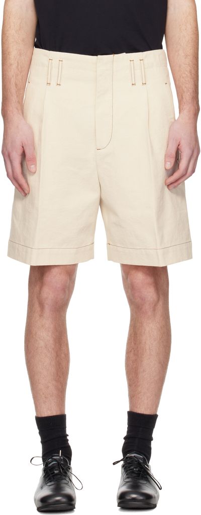 Lanvin Lanvin Off-White High-Waisted Shorts
