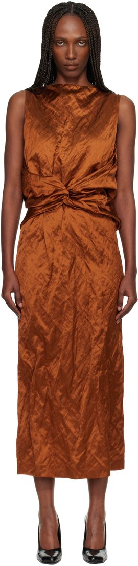Lanvin Lanvin Orange Back Cape Maxi Dress