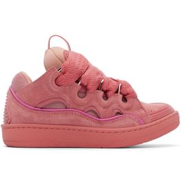 Lanvin Lanvin Pink Monochrome Suede Curb Sneakers