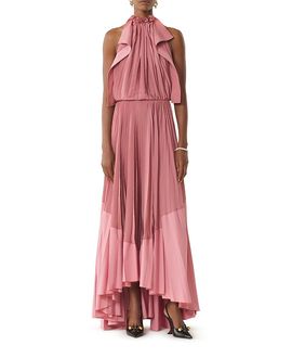 Lanvin Lanvin Pleated Dress In Charmeuse And Cotton