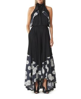 Lanvin Lanvin Pleated Dress In Charmeuse And Printed Cotton
