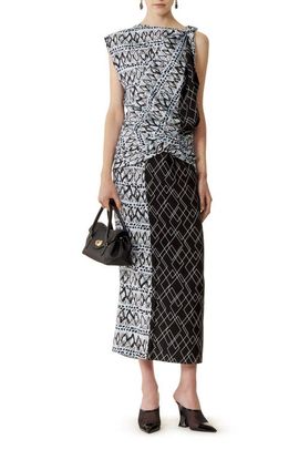 Lanvin Lanvin Printed Silk Patchwork Dress