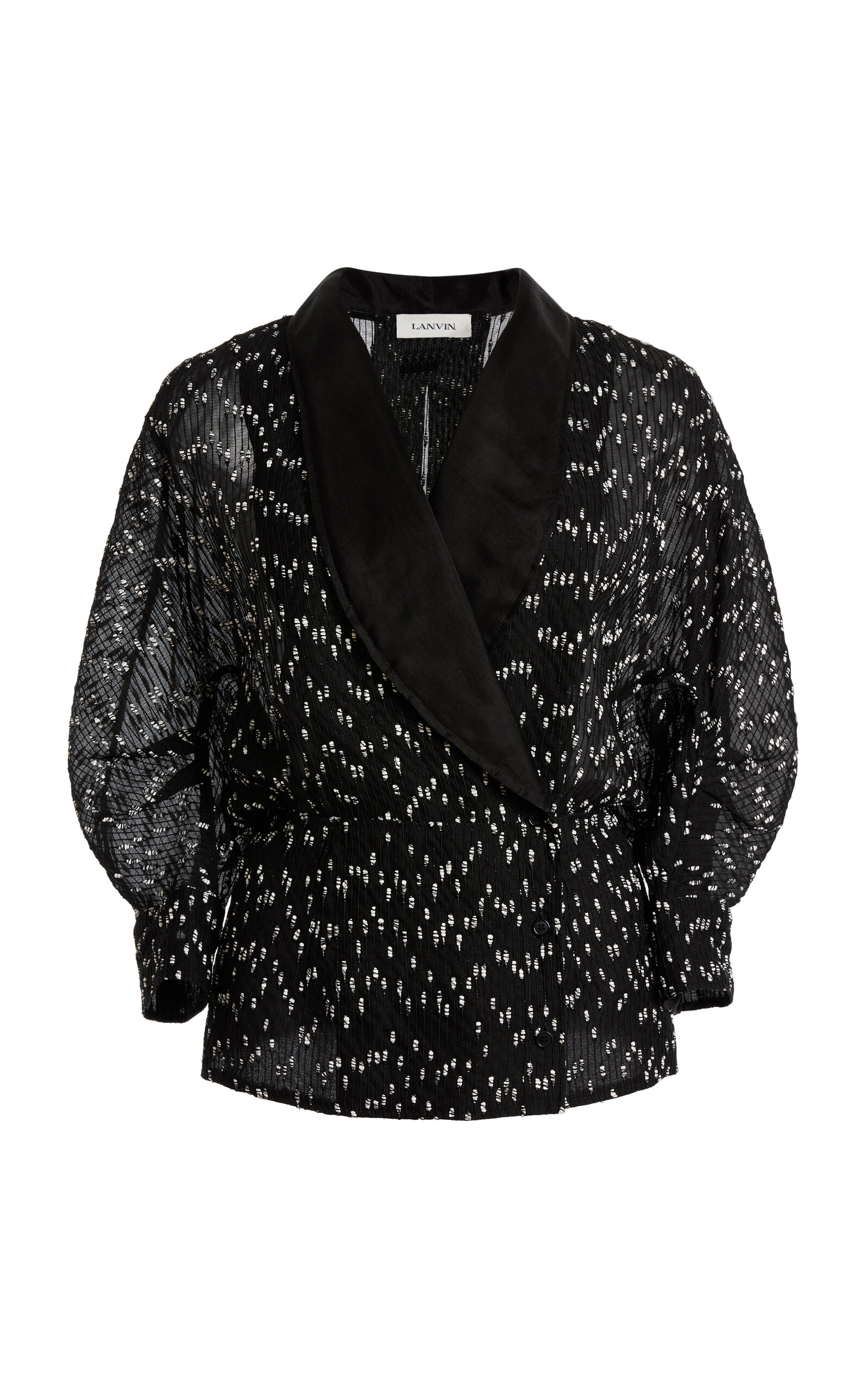 Lanvin Lanvin RoundShoulder Wrap CottonBlend Top