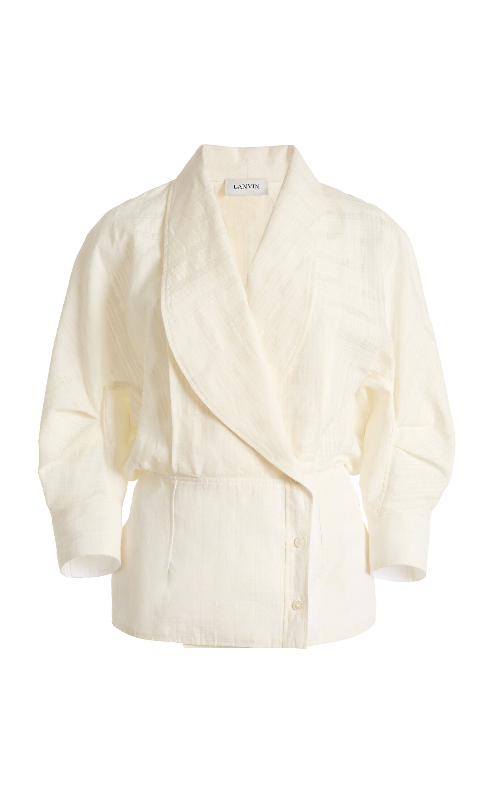 Lanvin Lanvin RoundShoulder Wrap SilkBlend Top