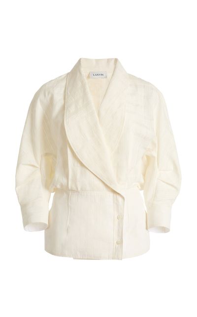 Lanvin Lanvin RoundShoulder Wrap SilkBlend Top