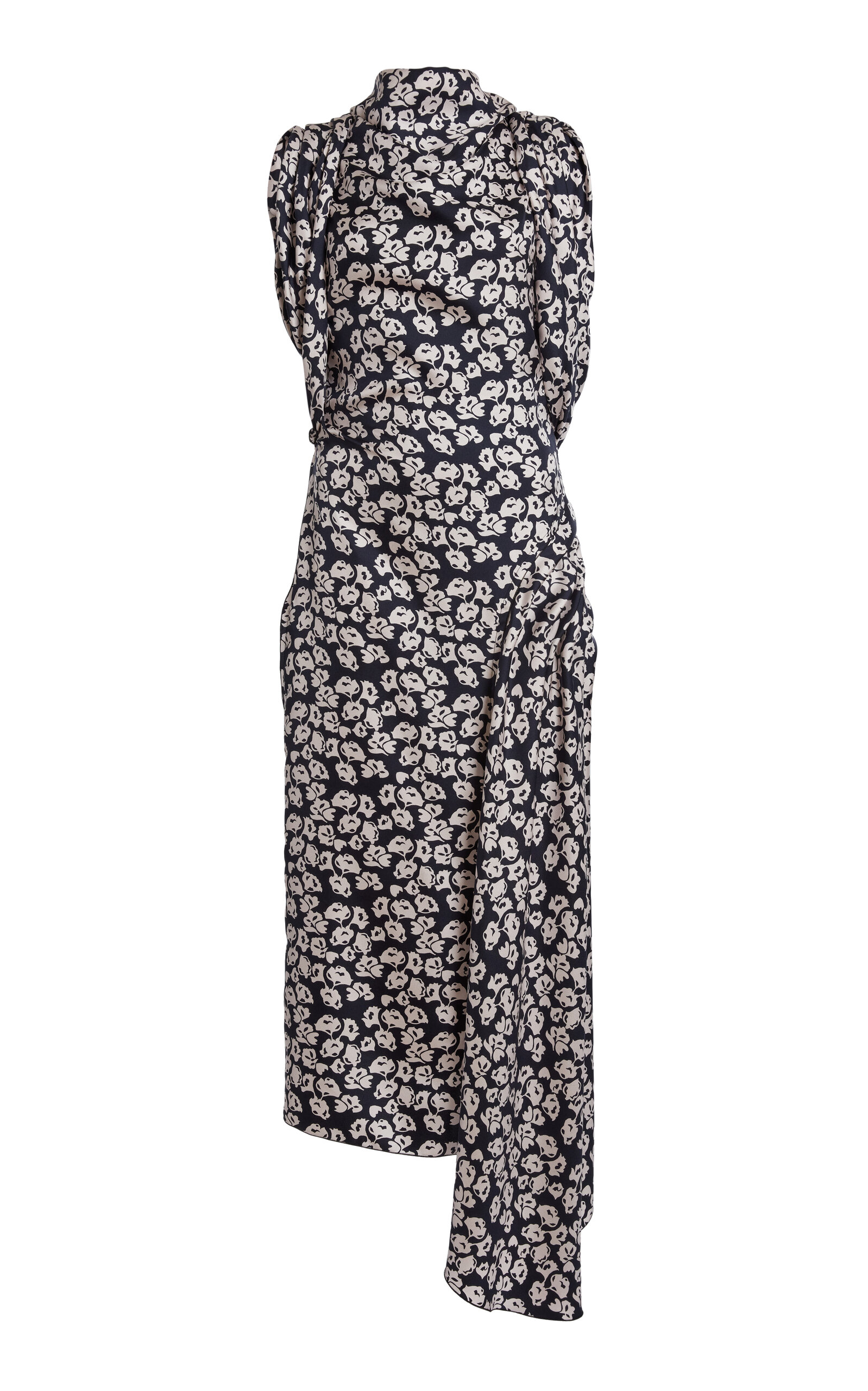 Lanvin Lanvin Silk HighNeck Wrap Midi Dress