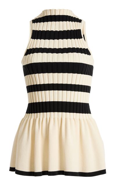 Lanvin Lanvin Sleeveless CottonBlend Peplum Top