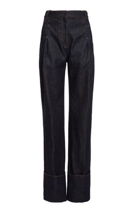 Lanvin Lanvin StraightLeg Cuffed Cotton Trousers