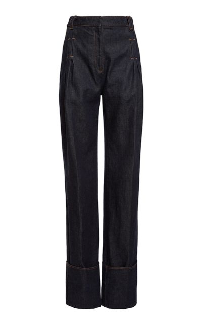 Lanvin Lanvin StraightLeg Cuffed Cotton Trousers