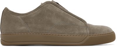Lanvin Lanvin Taupe DBB1 Suede Zip Sneakers