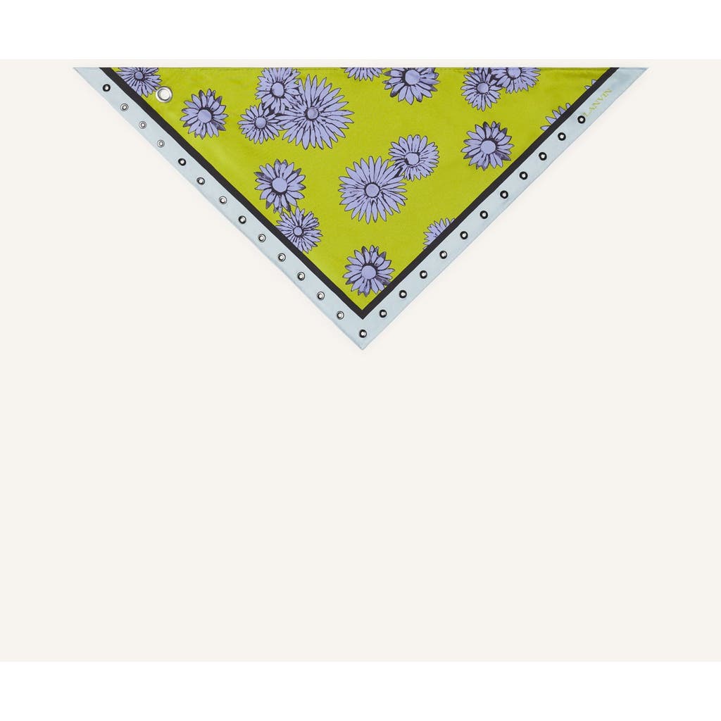 Lanvin Lanvin Triangle Silk Scarf With Marguerite Motifs