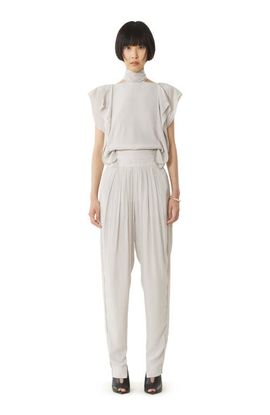 Lanvin Lanvin White Draped Charmeuse Pants 