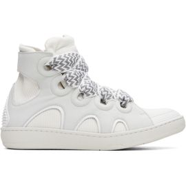 Lanvin Lanvin White High Top Curb Knit Sneakers
