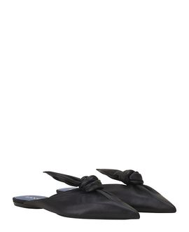Lanvin Lanvin Women's Midnight Step Leather Bow Mule