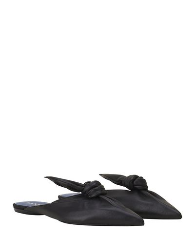 Lanvin Lanvin Women's Midnight Step Leather Bow Mule