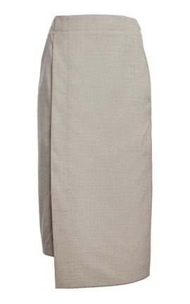 Lanvin Lanvin WoolSilk Portfolio Midi Skirt