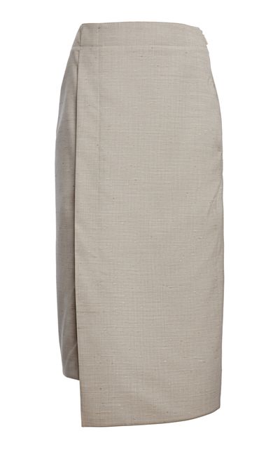 Lanvin Lanvin WoolSilk Portfolio Midi Skirt
