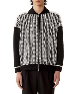 Lanvin Lanvin Zip Jacket In Silk And Cotton Jacquard