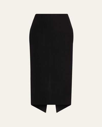 Lanvin Silk-Blend Asymmetric Slit Midi Skirt